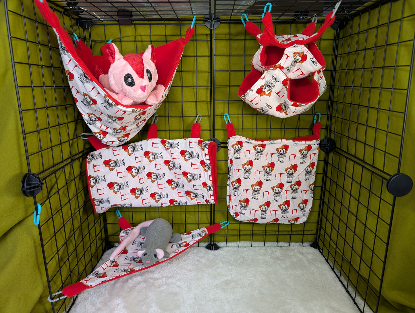 IT Horror-Themed Small Pet Cage Set – 5 Piece Sugar Glider Safe Set 🎈💀